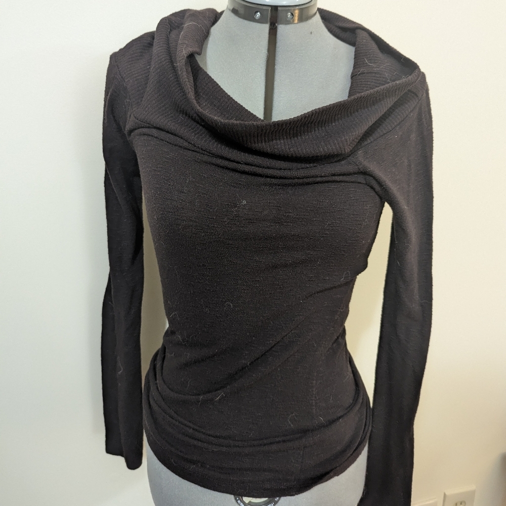 Elegant Black Cowl Neck Sweater